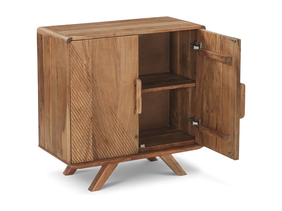 Abgerundete Kommode aus massivem Akazienholz – Kollektion Nikhil