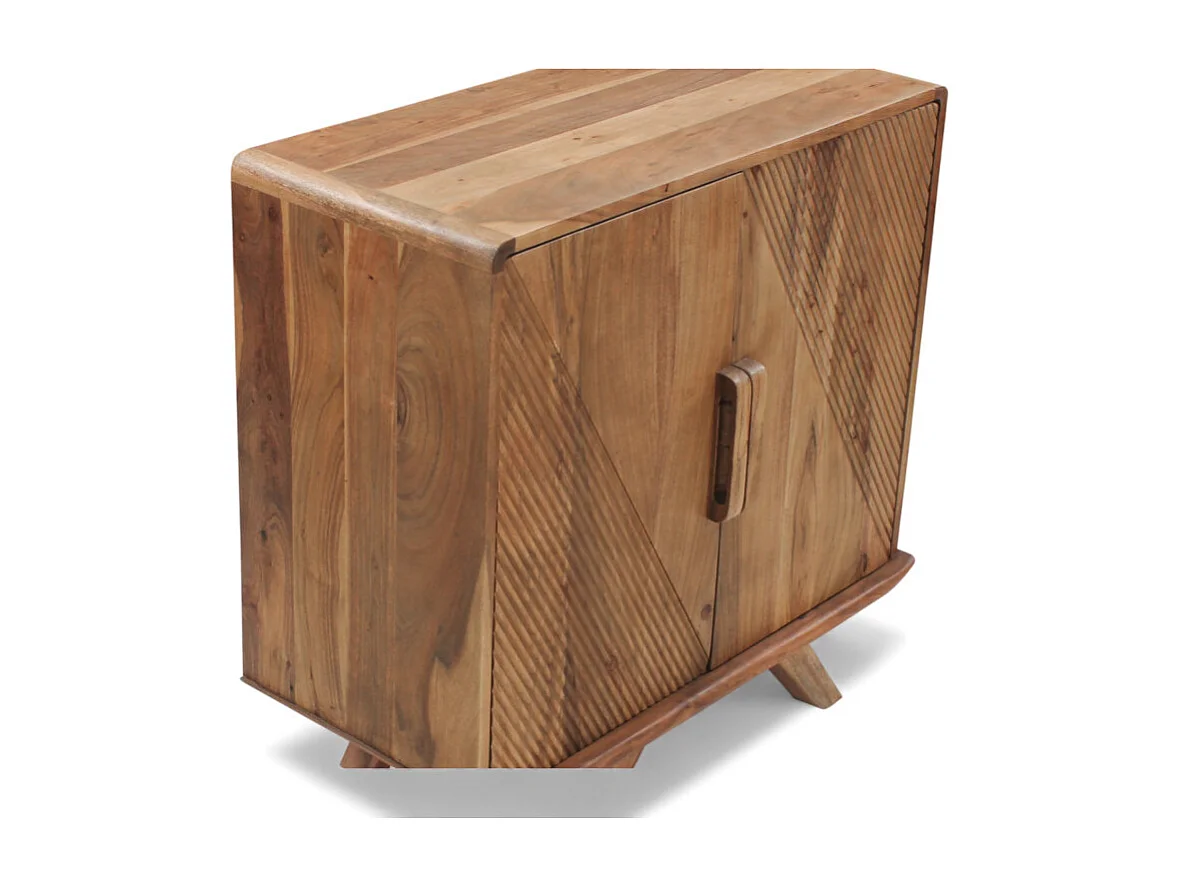 Abgerundete Kommode aus massivem Akazienholz – Kollektion Nikhil