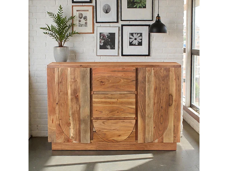 Großes Sideboard aus massivem Akazienholz – Kollektion Anand