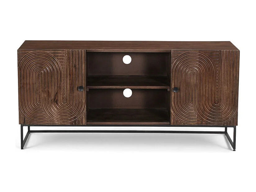 Mobile TV in legno massello di mango scolpito – Collezione Kiran