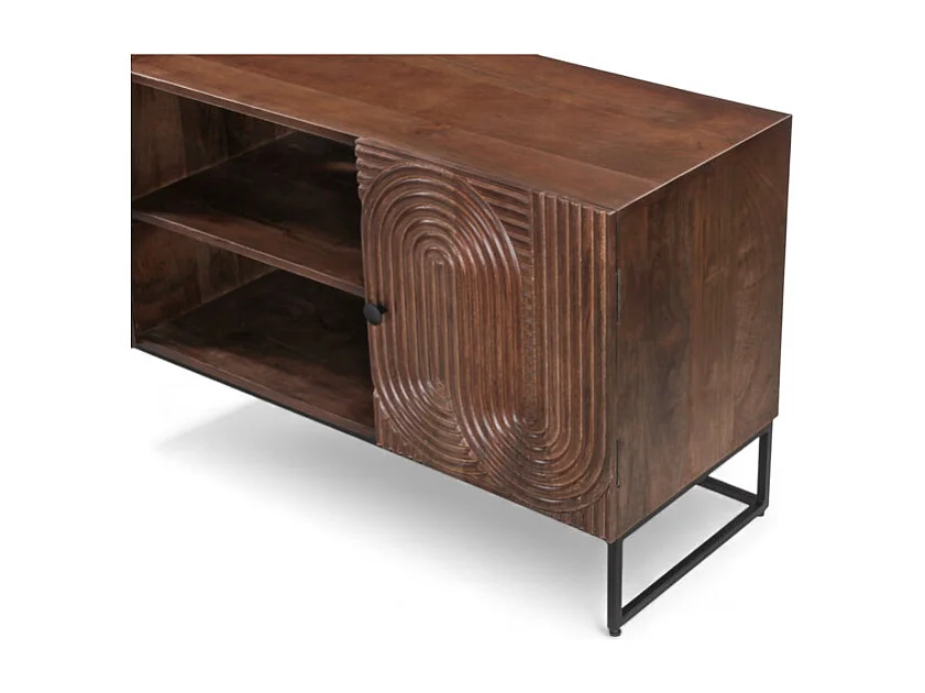 Mobile TV in legno massello di mango scolpito – Collezione Kiran