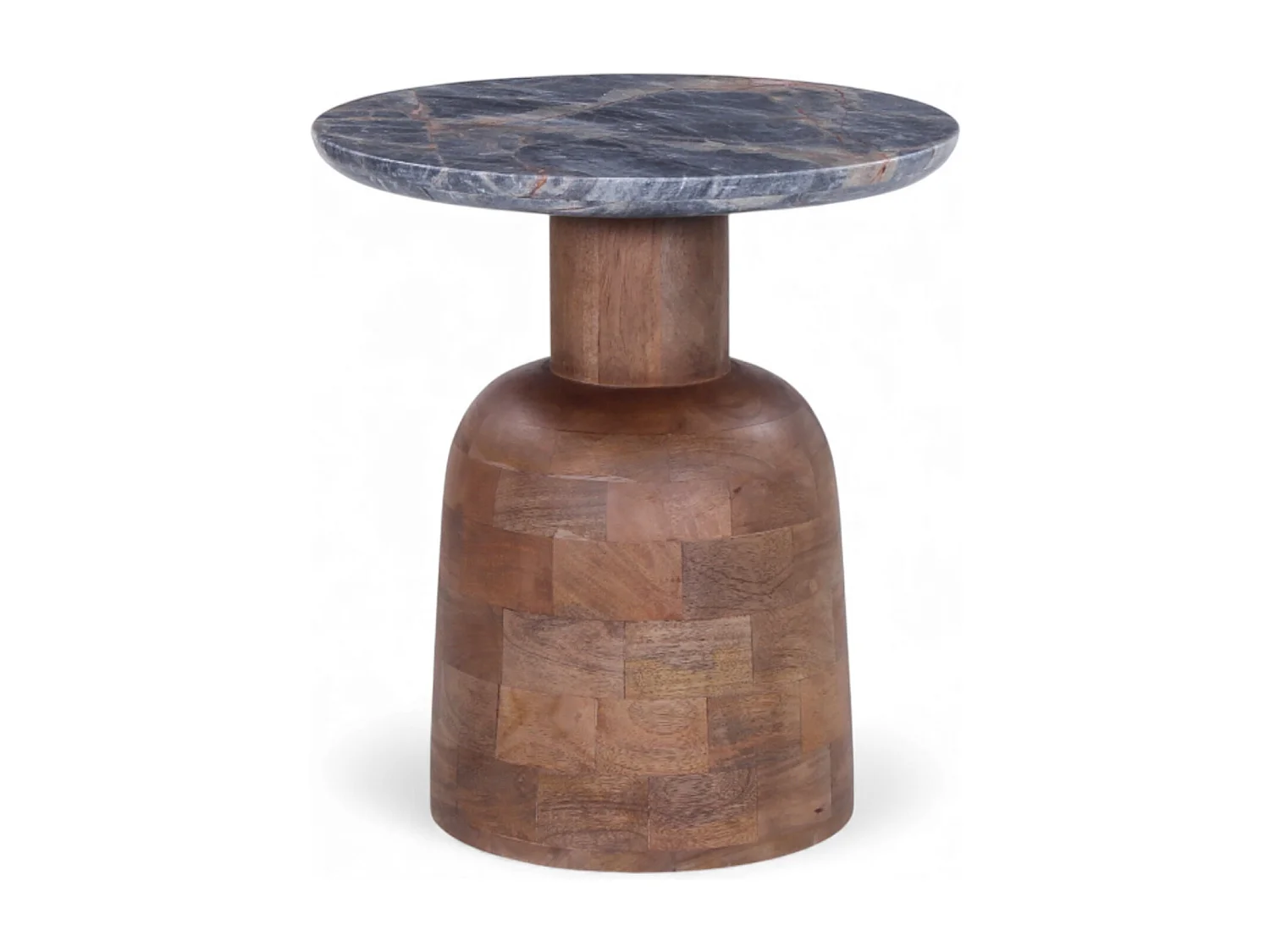 Beistelltisch aus Massivholz und Marmor – Kollektion Kabir