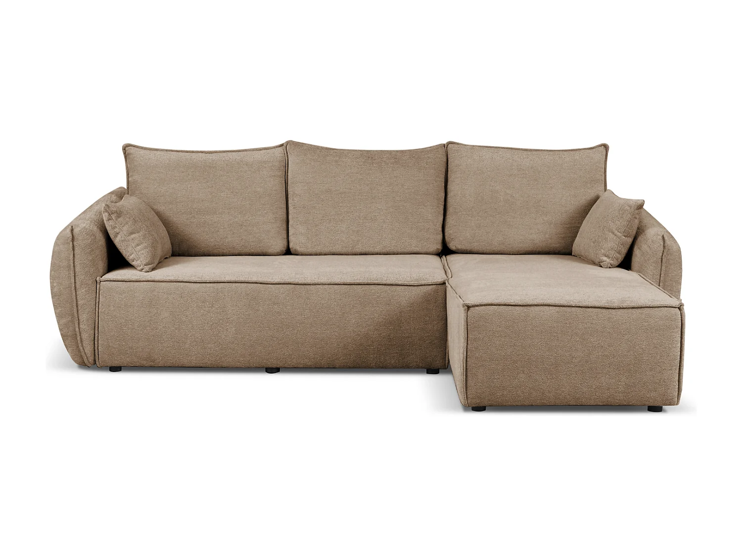 Modernes Ecksofa rechts SELLMA in beigem Stoff RAVEN 30