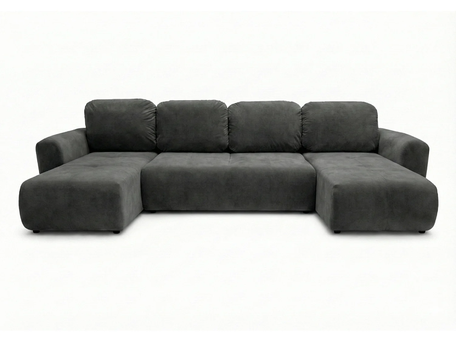 Stilvolles, ausziehbares Ecksofa BINGO U L 315x146 cm, in grauem Stoff KRONOS 34