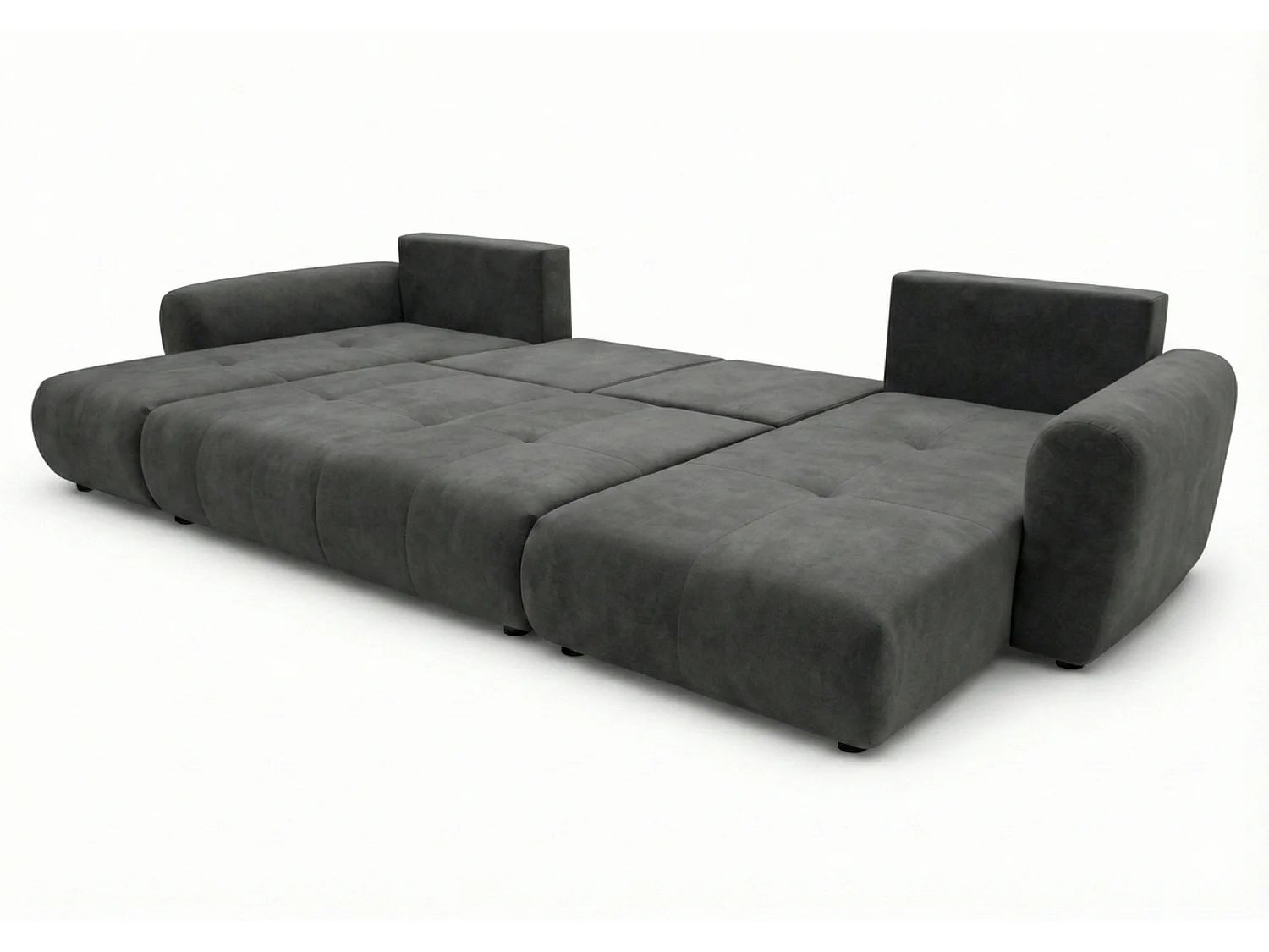 Stilvolles, ausziehbares Ecksofa BINGO U L 315x146 cm, in grauem Stoff KRONOS 34