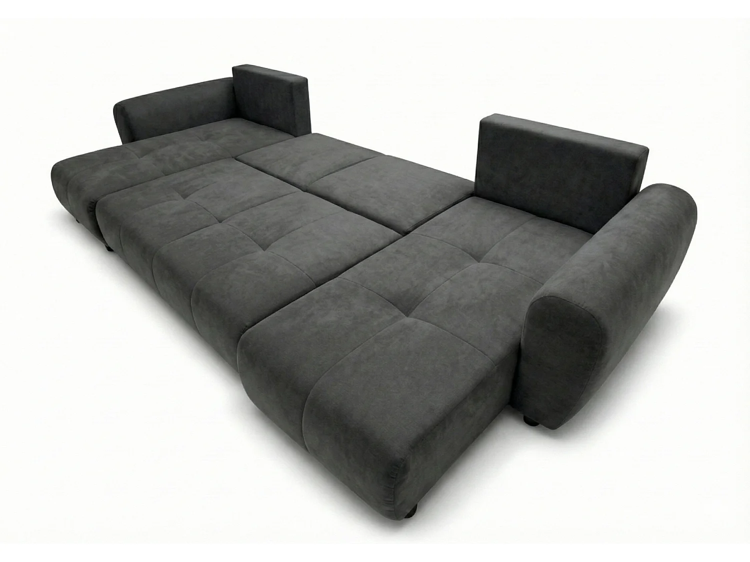 Stilvolles, ausziehbares Ecksofa BINGO U L 315x146 cm, in grauem Stoff KRONOS 34