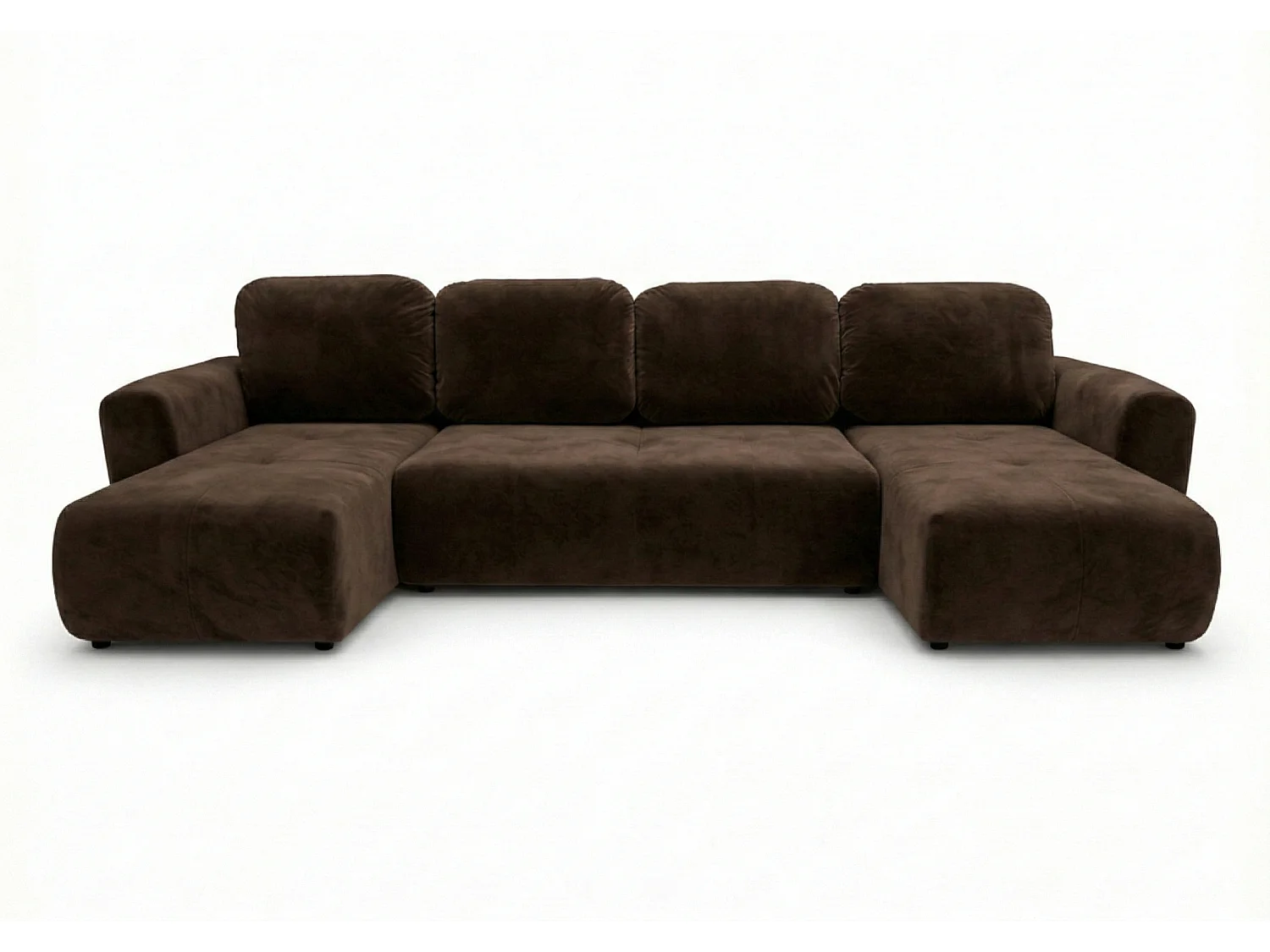 Stilvolles, ausziehbares Ecksofa BINGO U L 315x146 cm, in braunem Stoff KRONOS 6