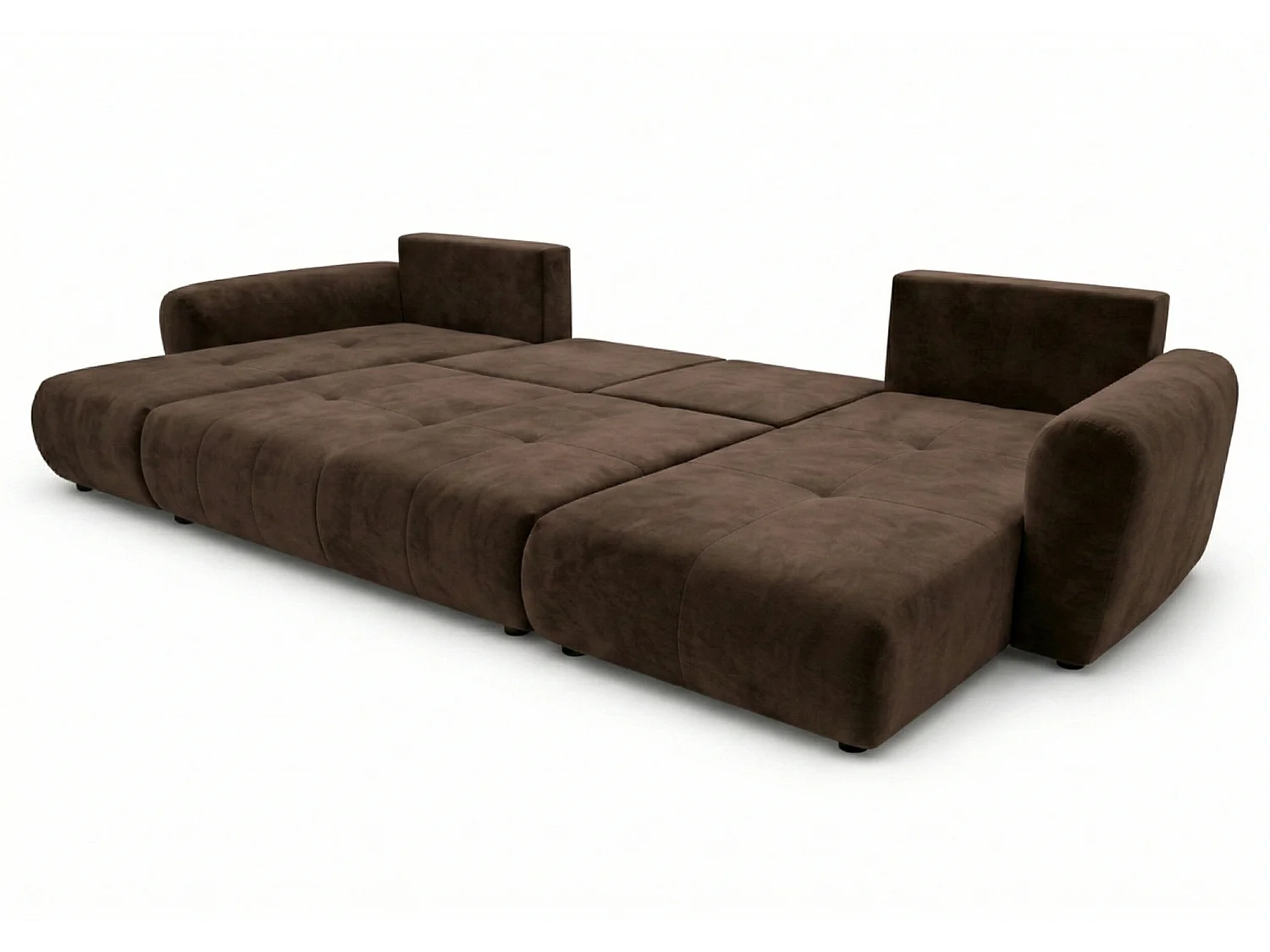 Stilvolles, ausziehbares Ecksofa BINGO U L 315x146 cm, in braunem Stoff KRONOS 6