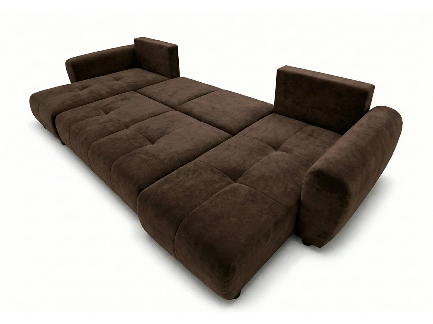 Stilvolles, ausziehbares Ecksofa BINGO U L 315x146 cm, in braunem Stoff KRONOS 6