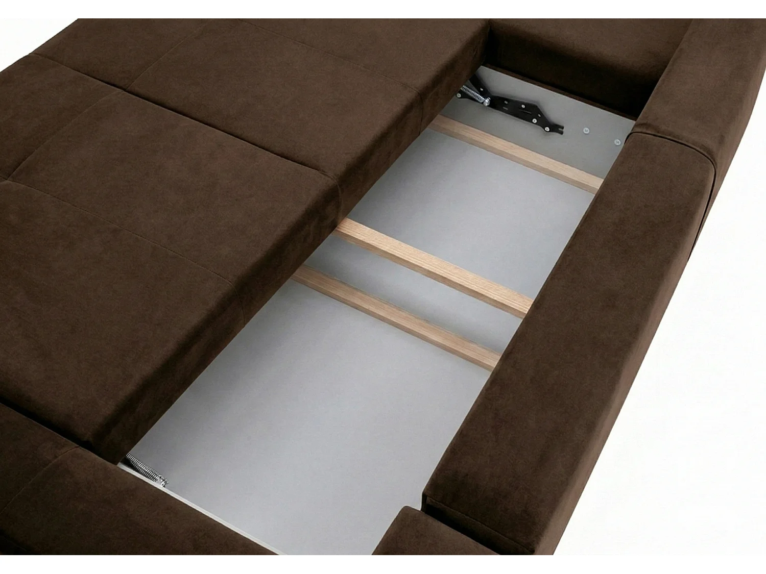 Stilvolles, ausziehbares Ecksofa BINGO U L 315x146 cm, in braunem Stoff KRONOS 6
