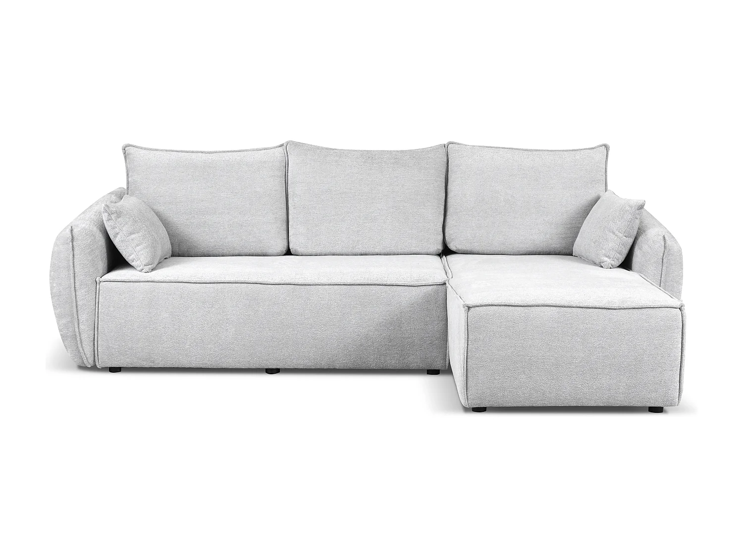 Modernes Ecksofa rechts SELLMA in hellgrauem Stoff RAVEN 6