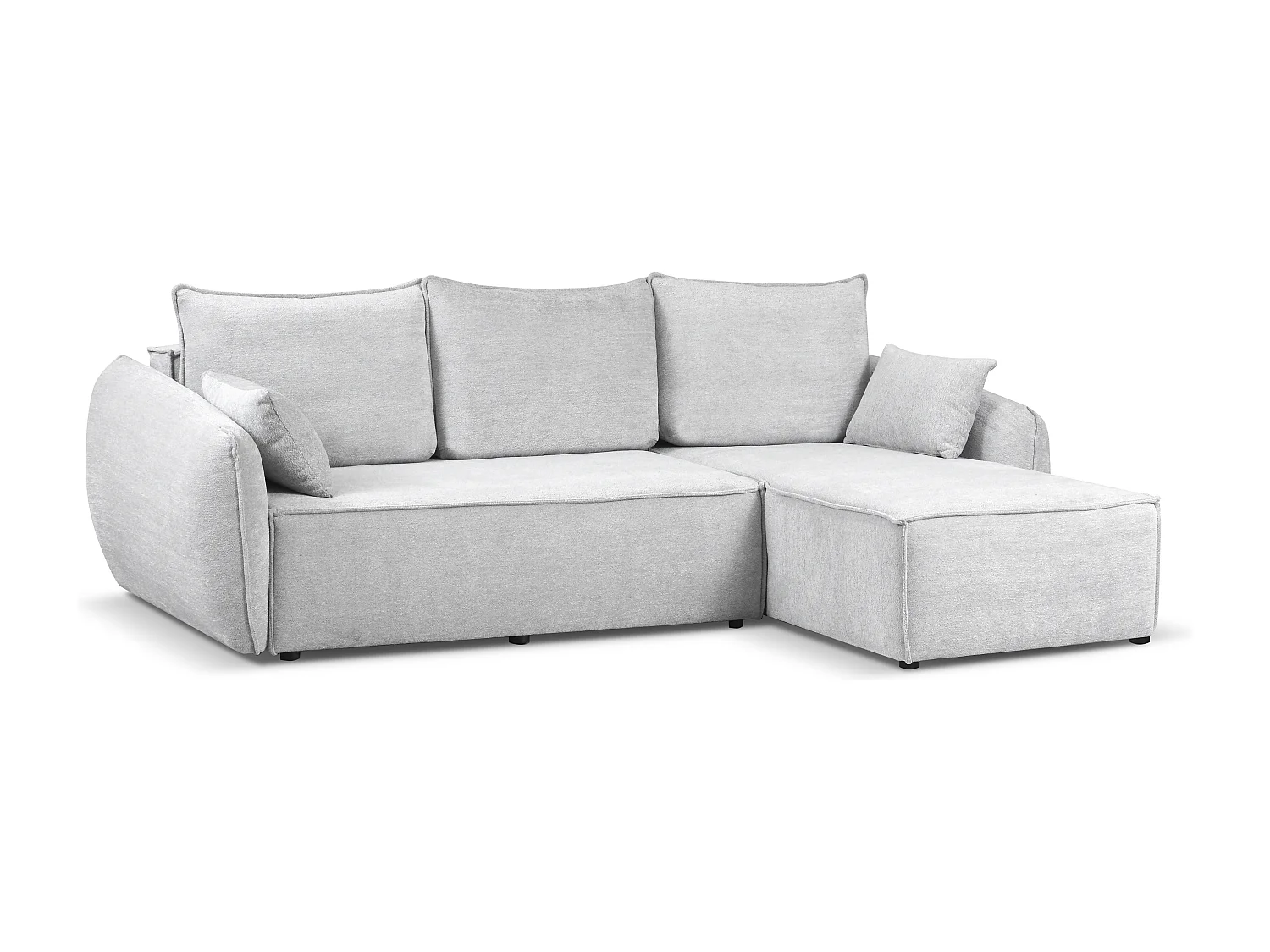 Modernes Ecksofa rechts SELLMA in hellgrauem Stoff RAVEN 6