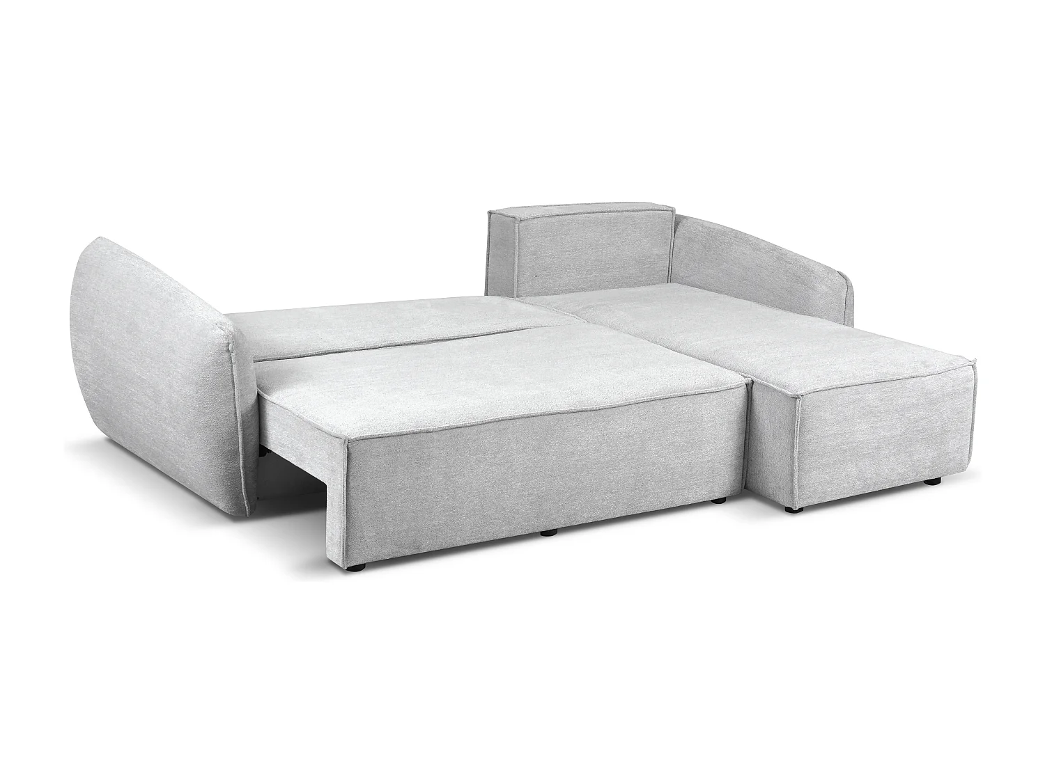 Modernes Ecksofa rechts SELLMA in hellgrauem Stoff RAVEN 6