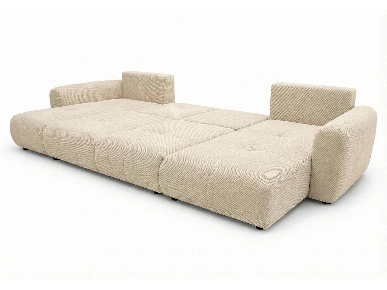 Stilvolles, ausziehbares Ecksofa BINGO U L 315x146 cm, in beigem Stoff POP 6