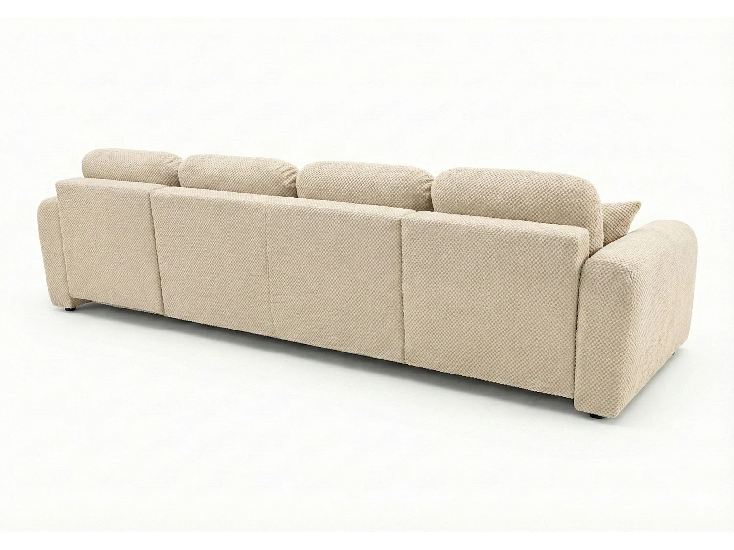 Stilvolles, ausziehbares Ecksofa BINGO U L 315x146 cm, in beigem Stoff POP 6