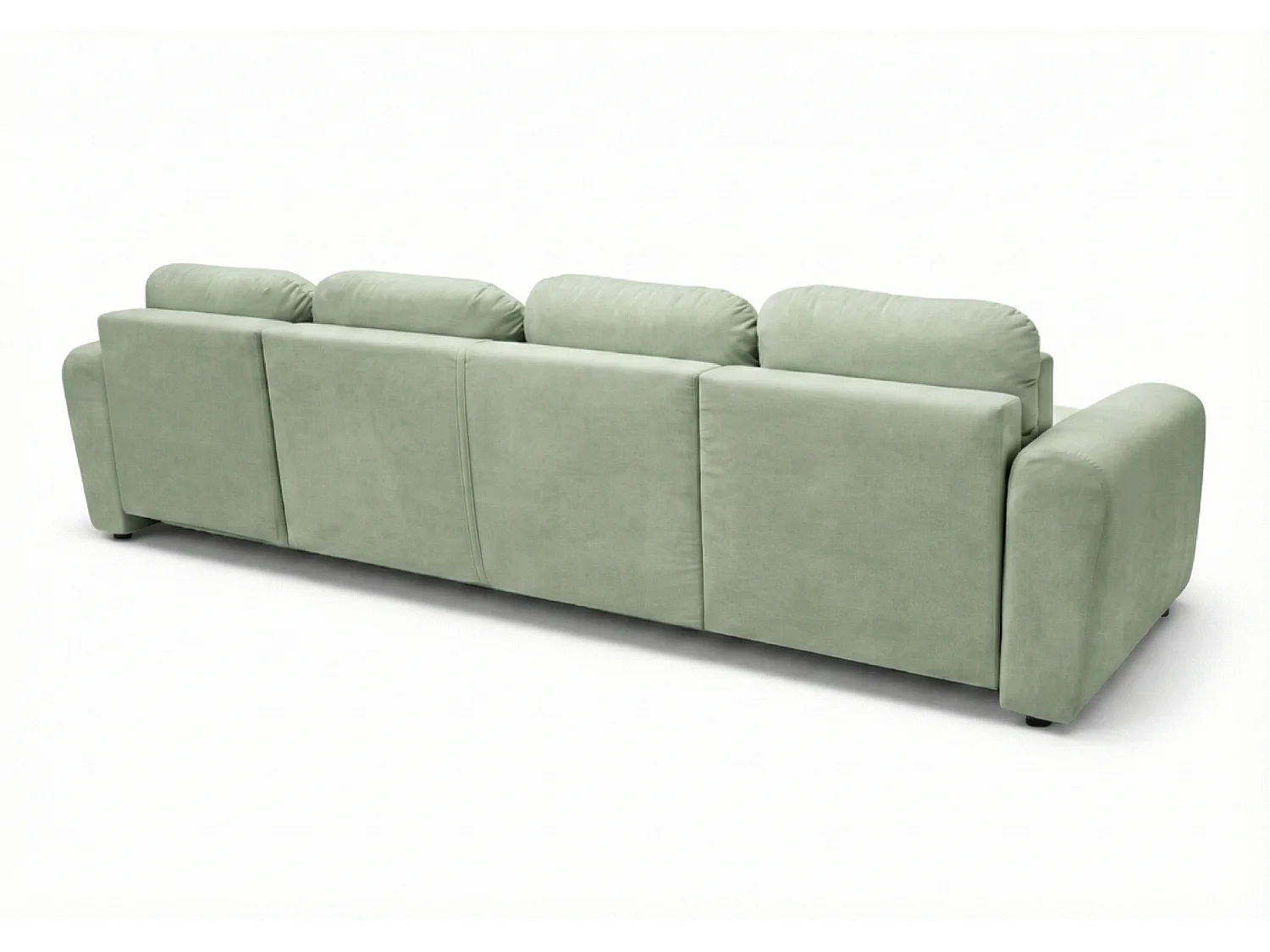 Stilvolles, ausziehbares Ecksofa BINGO U L 315x146 cm, in hellgrünem Stoff KRONOS 47