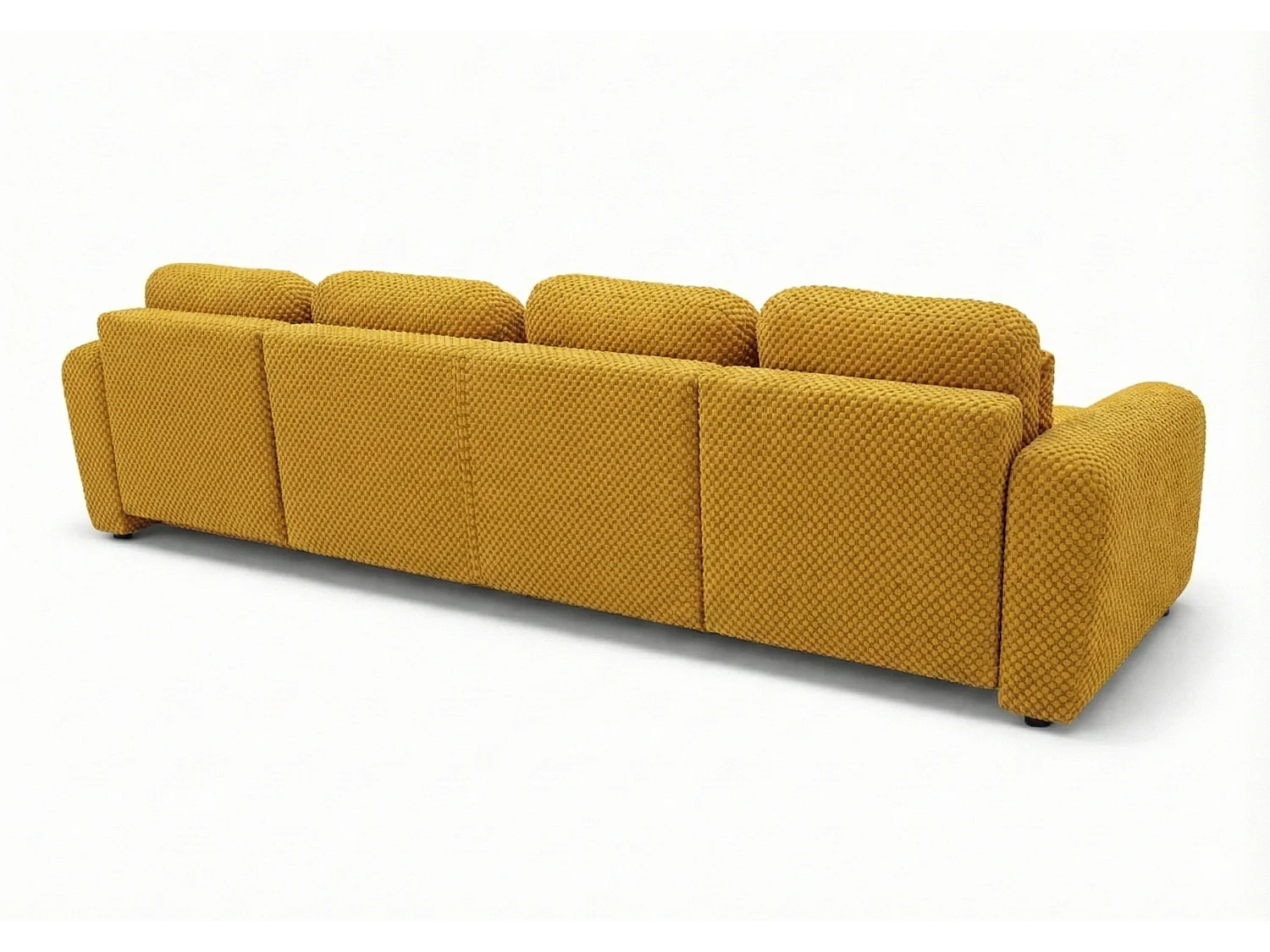 Stilvolles, ausziehbares Ecksofa BINGO U L 315x146 cm, in gelbem Stoff POP 7