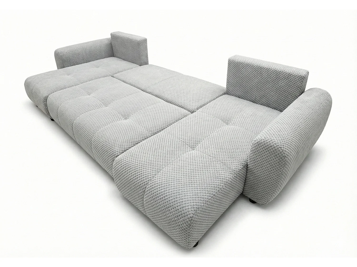 Stilvolles, ausziehbares Ecksofa BINGO U L 315x146 cm, in hellgrauem Stoff POP 3