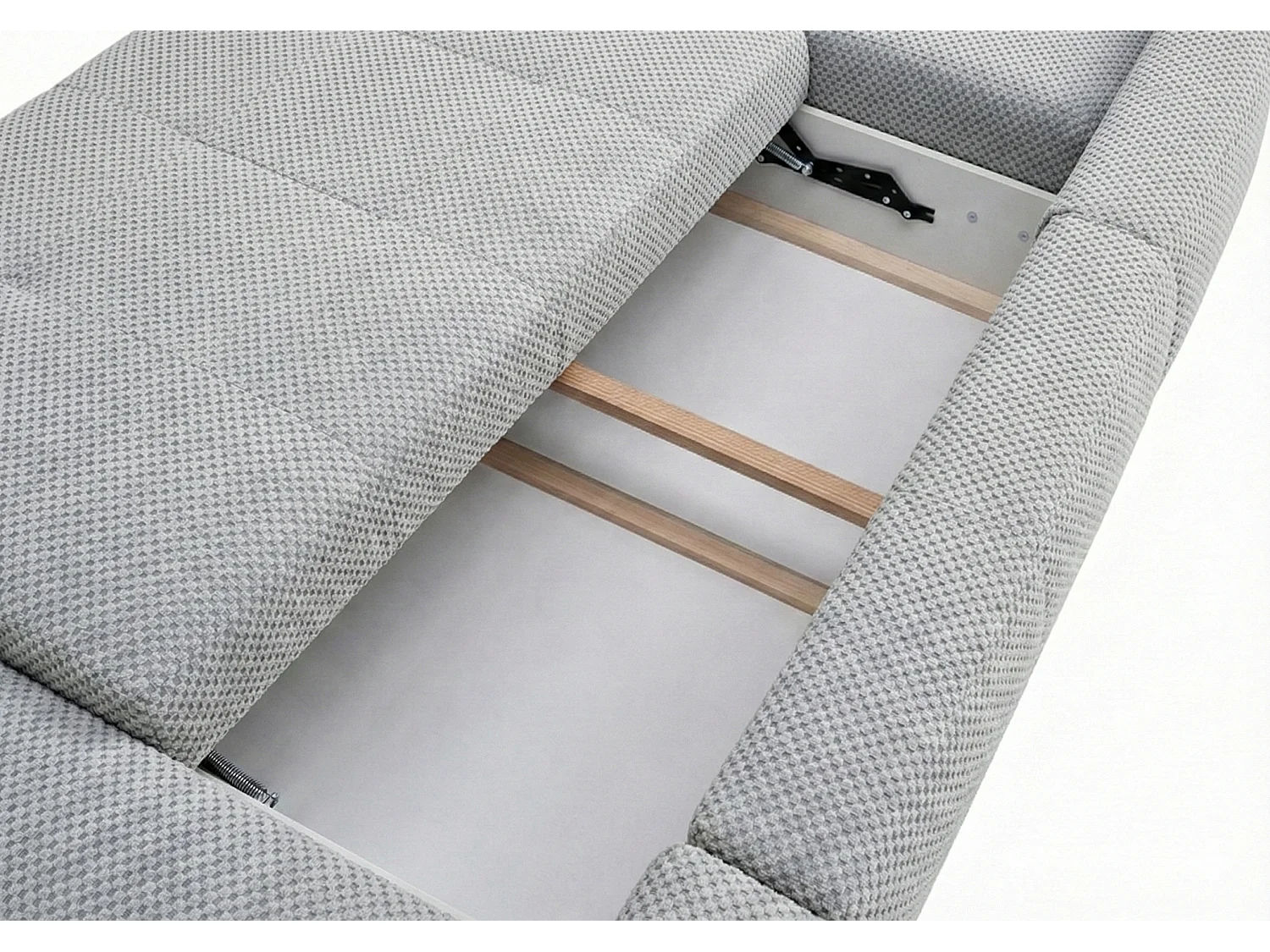 Stilvolles, ausziehbares Ecksofa BINGO U L 315x146 cm, in hellgrauem Stoff POP 3