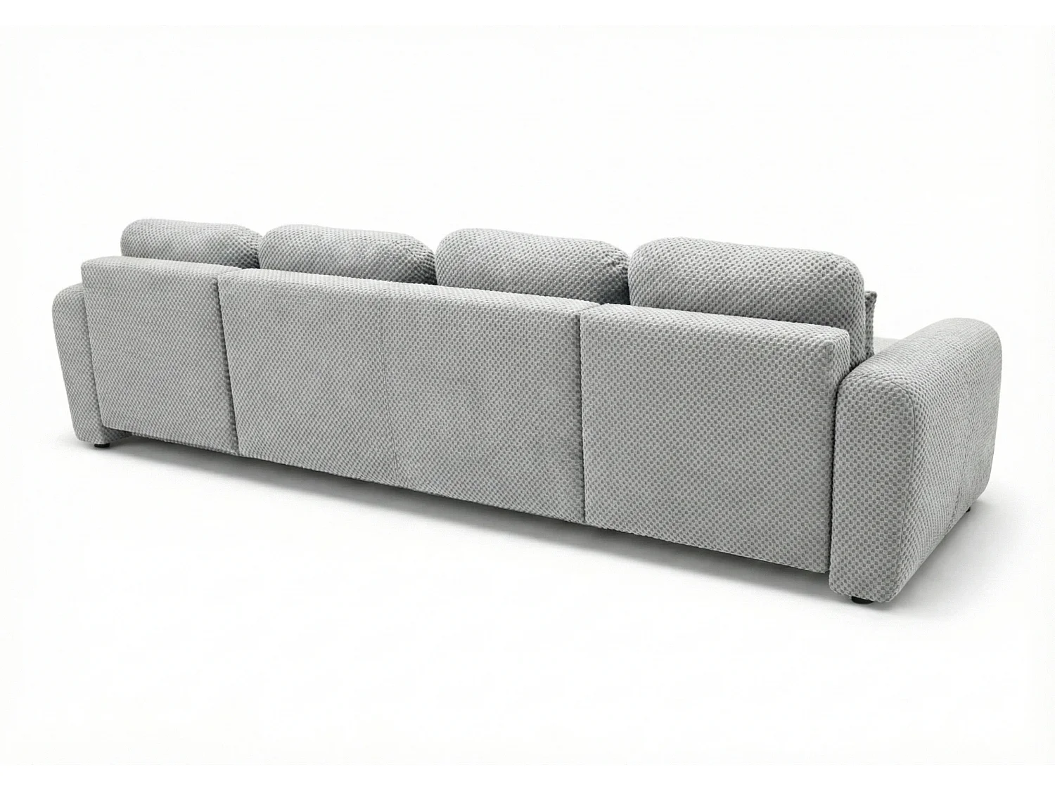 Stilvolles, ausziehbares Ecksofa BINGO U L 315x146 cm, in hellgrauem Stoff POP 3