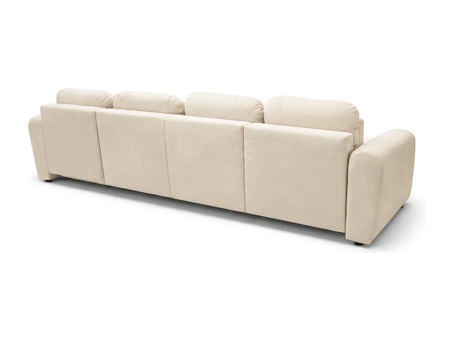 Stilvolles, ausziehbares Ecksofa BINGO U L 315x146 cm, in elfenbeinfarbenem Stoff PAROS 1