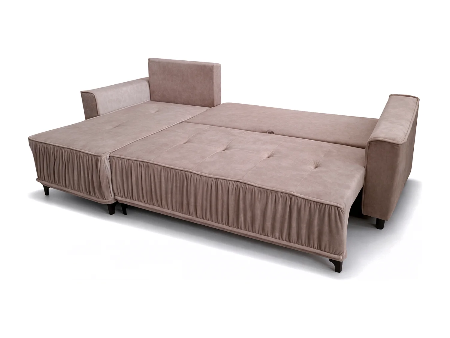 Elegantes Ecksofa links mit Schlaffunktion VIKI 238x143cm, in Stoff MONOLITH 62 Violett