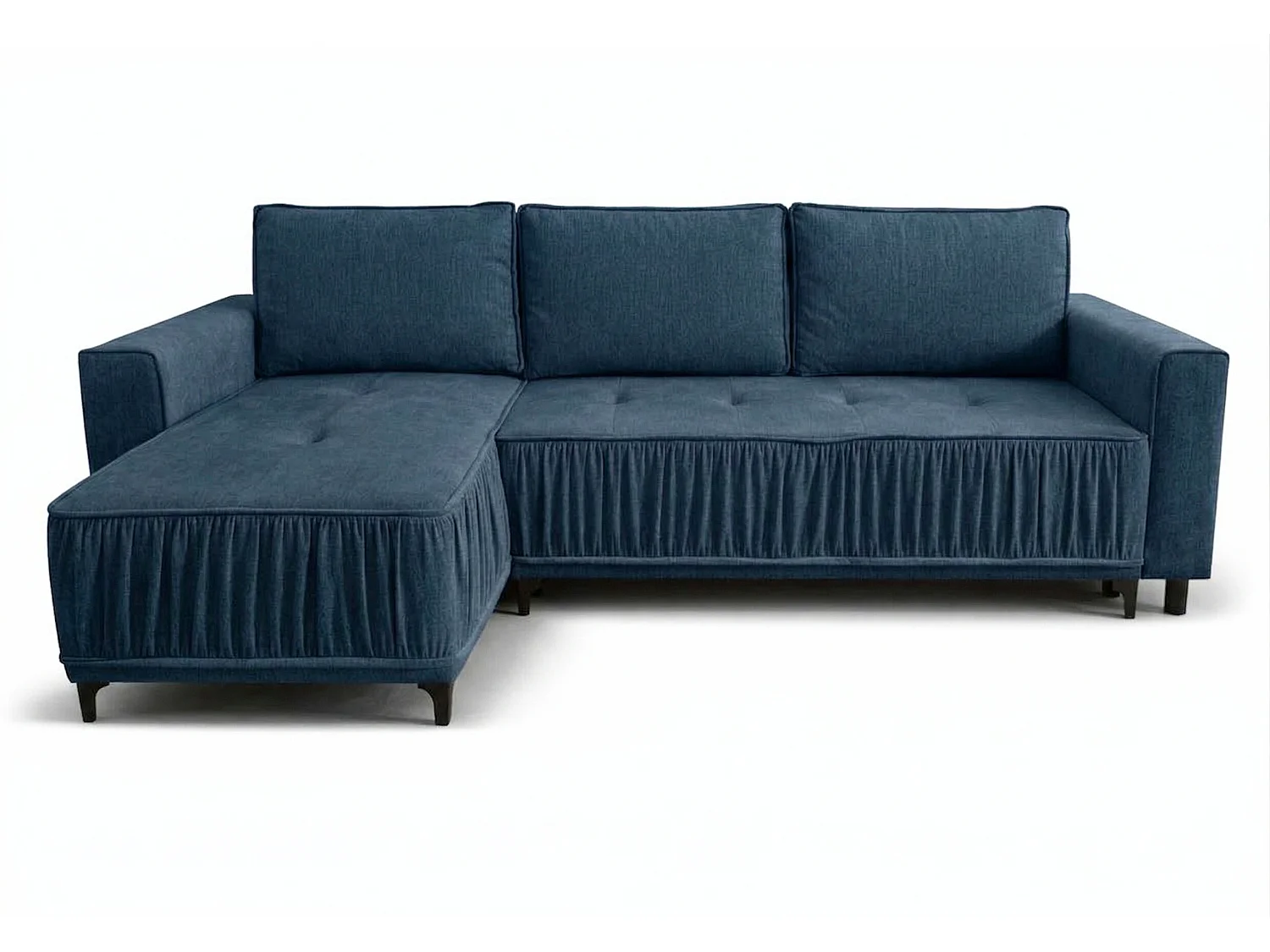 Elegantes Ecksofa mit Schlaffunktion links VIKI 238x143 cm, im Stoff MONOLITH 76 Blau