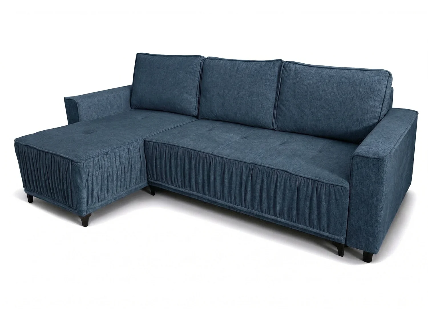 Elegantes Ecksofa mit Schlaffunktion links VIKI 238x143 cm, im Stoff MONOLITH 76 Blau