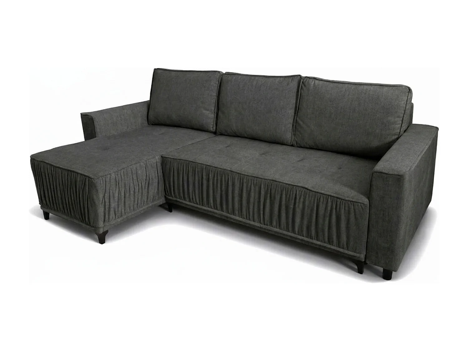 Elegantes Ecksofa links mit Schlaffunktion VIKI 238x143 cm, im grauen Stoff MONOLITH 92