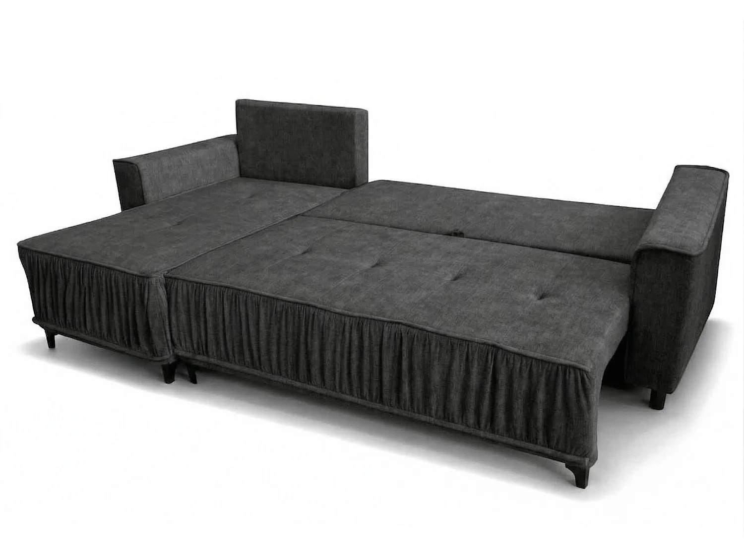 Elegantes Ecksofa links mit Schlaffunktion VIKI 238x143 cm, im grauen Stoff MONOLITH 92