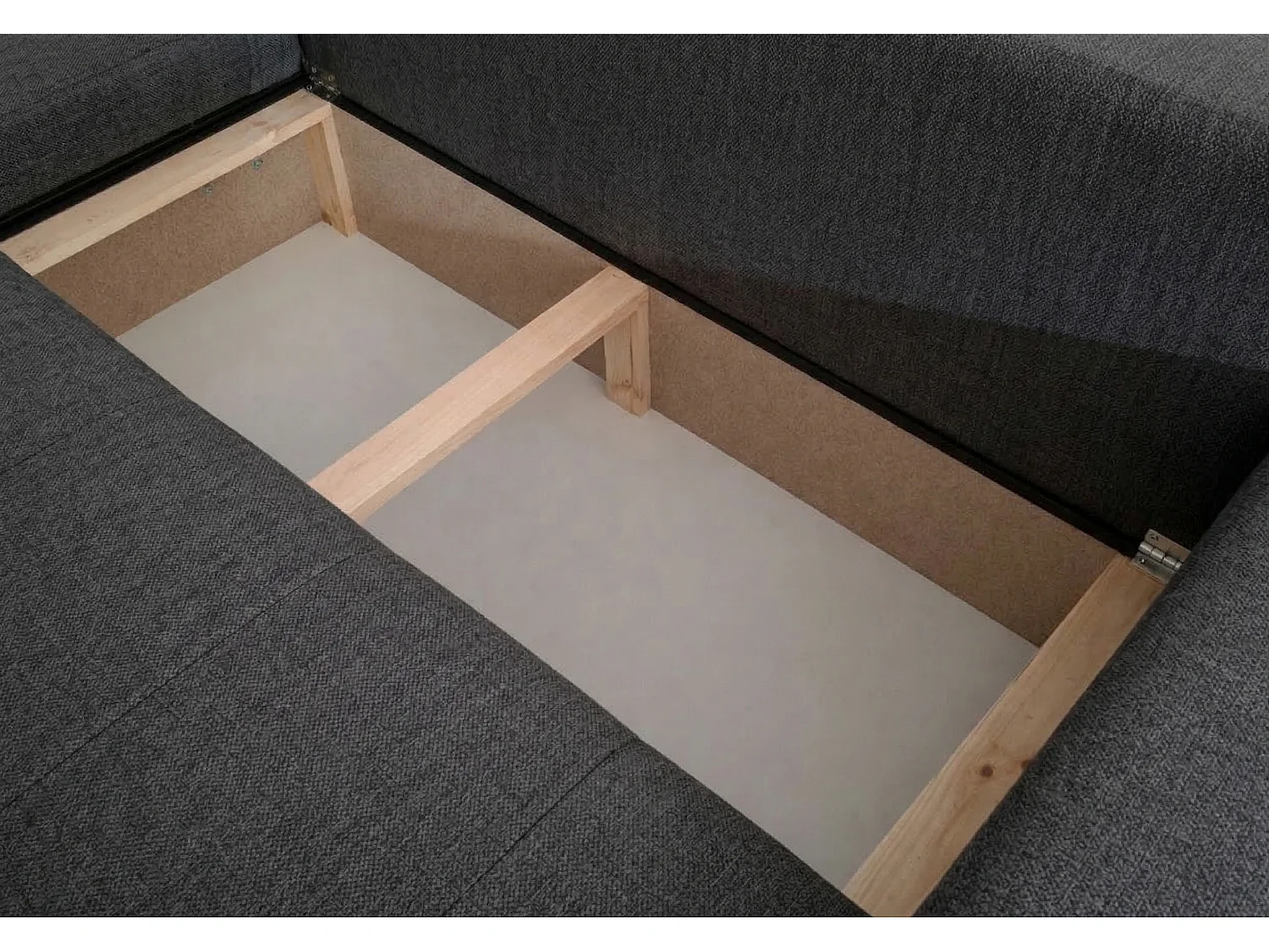 Elegantes Ecksofa links mit Schlaffunktion VIKI 238x143 cm, im grauen Stoff MONOLITH 92