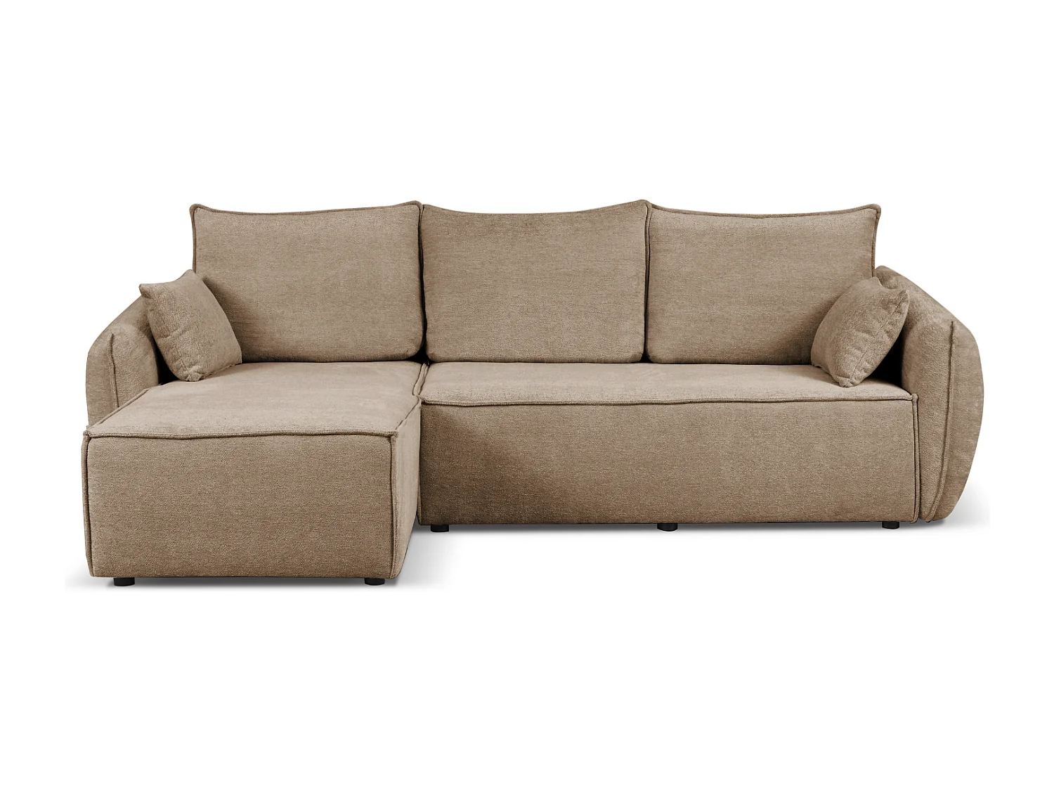 Modernes Ecksofa links SELLMA in beigem Stoff RAVEN 30