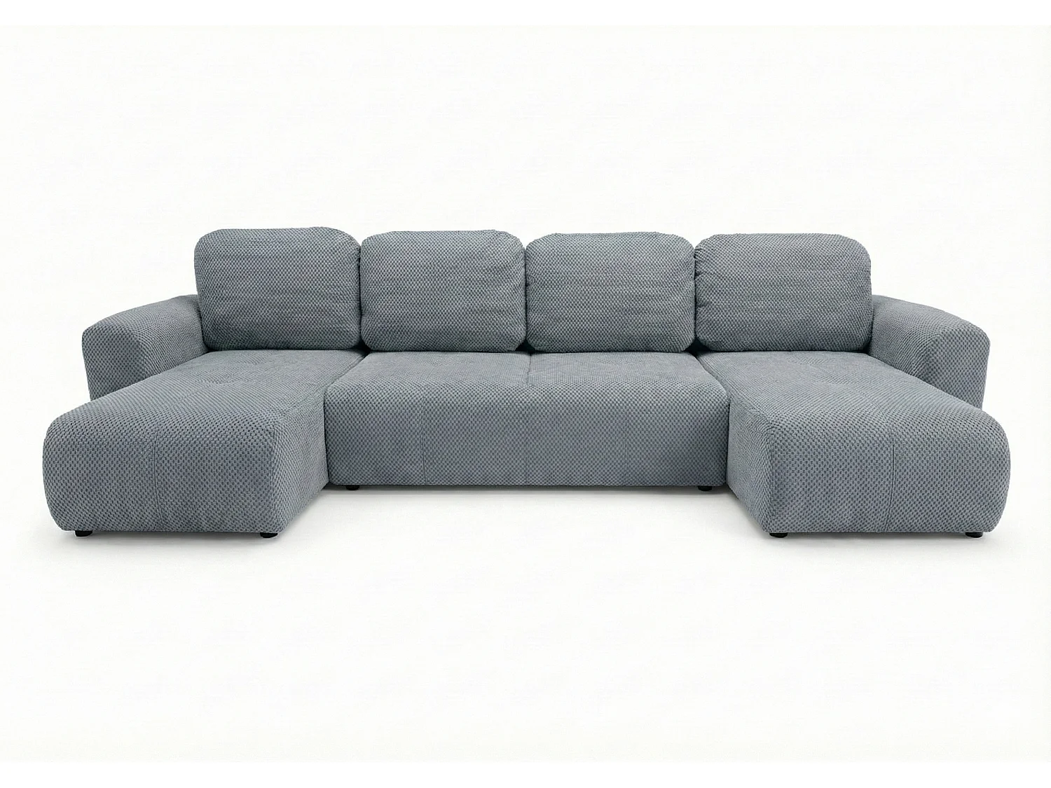 Stilvolles, ausziehbares Ecksofa BINGO U L 315x146 cm, in grauem Stoff POP 14
