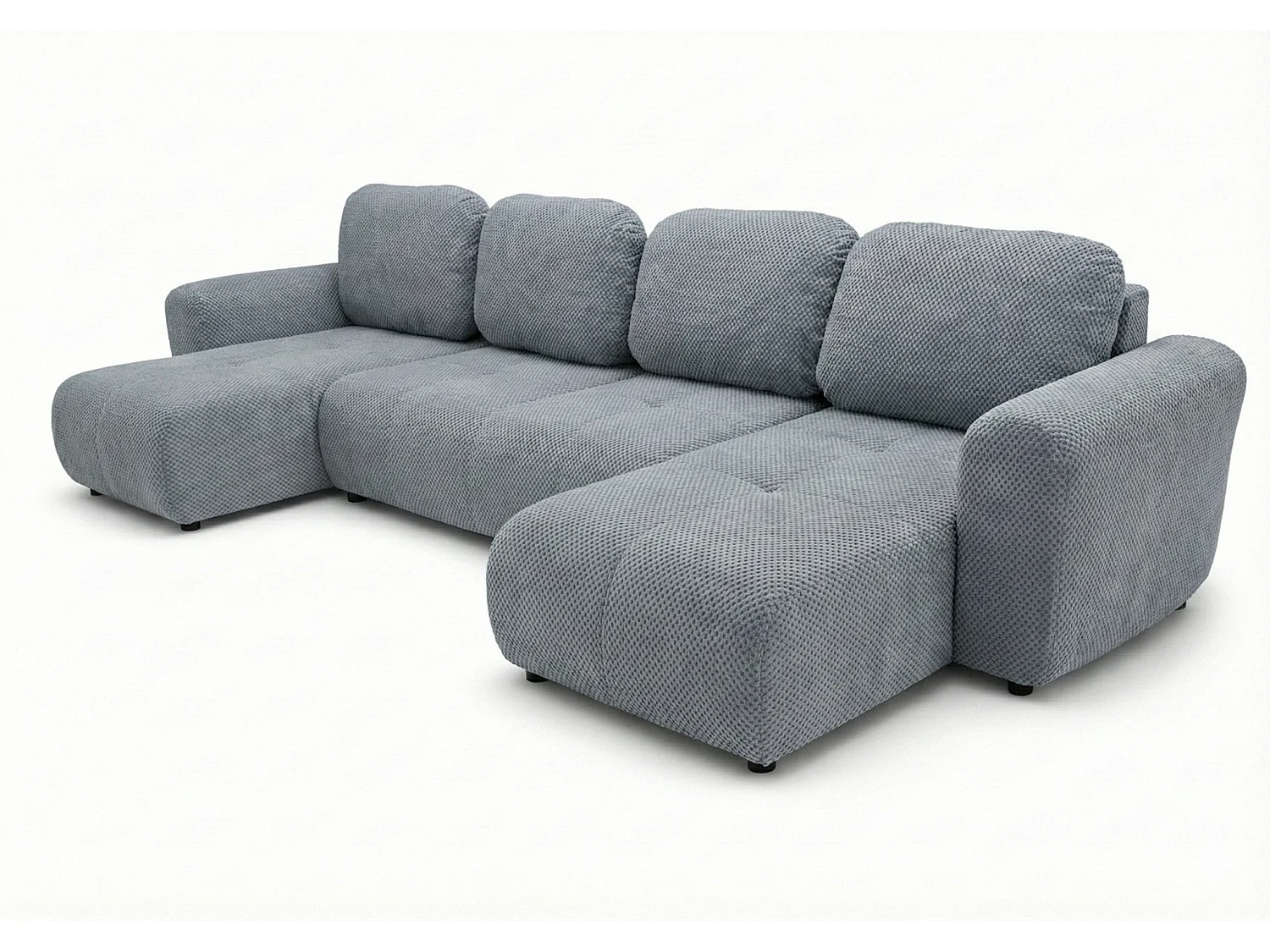 Stilvolles, ausziehbares Ecksofa BINGO U L 315x146 cm, in grauem Stoff POP 14