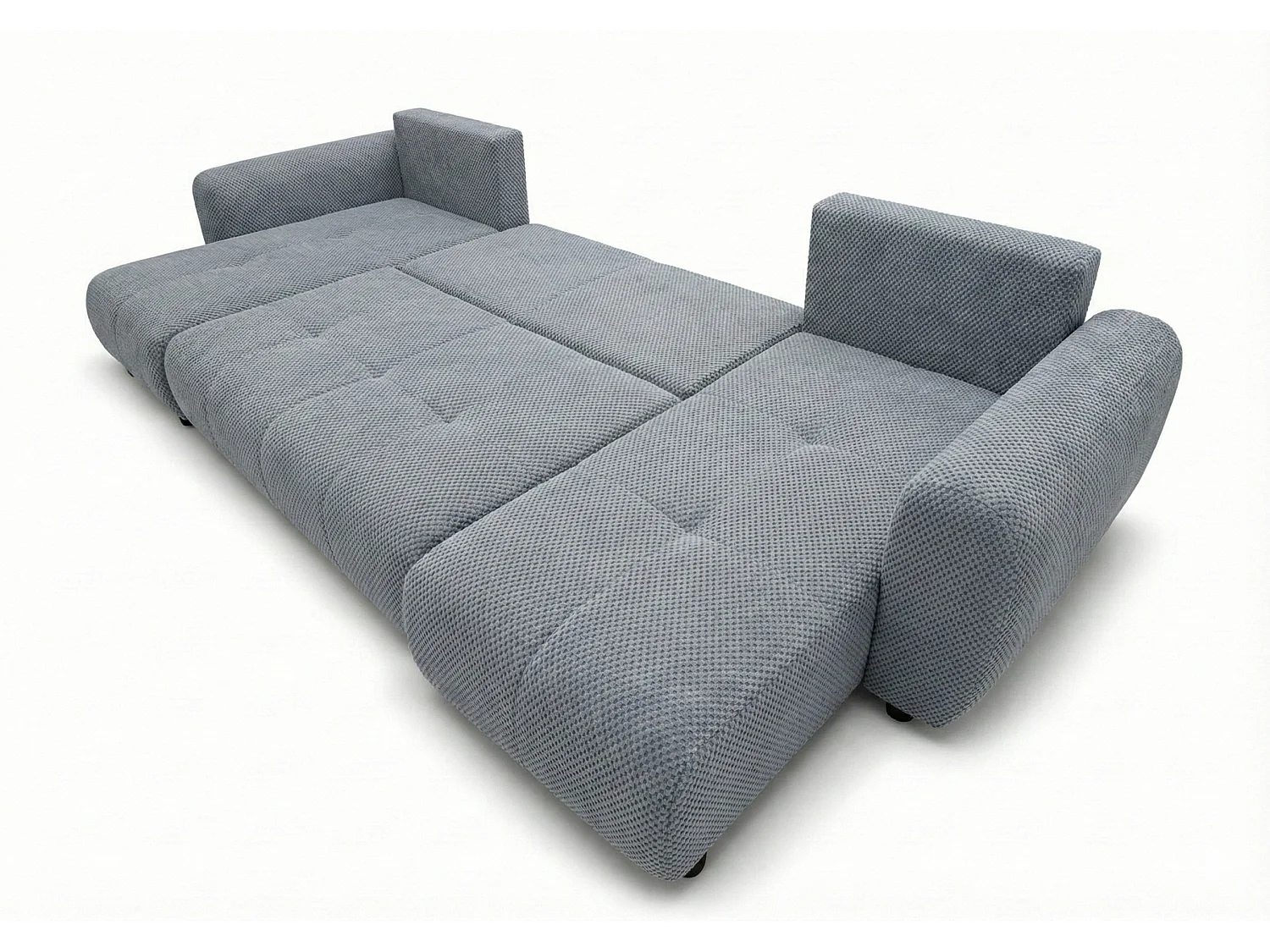 Stilvolles, ausziehbares Ecksofa BINGO U L 315x146 cm, in grauem Stoff POP 14