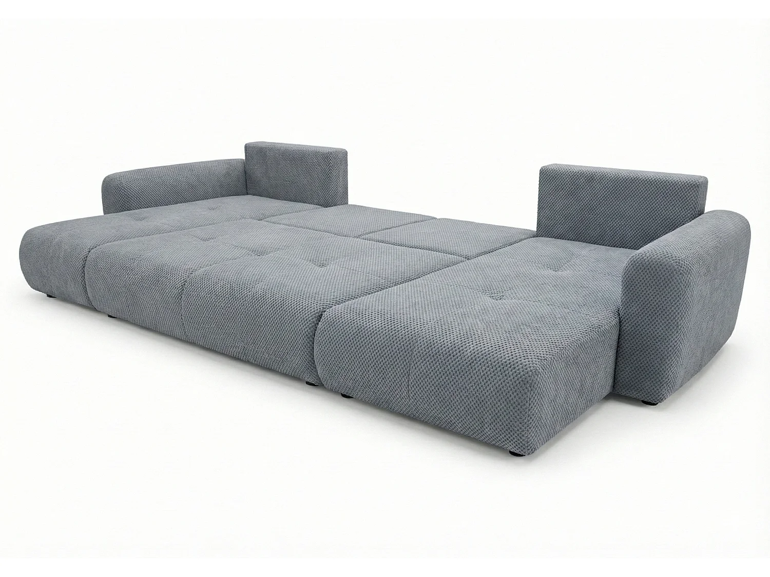 Stilvolles, ausziehbares Ecksofa BINGO U L 315x146 cm, in grauem Stoff POP 14