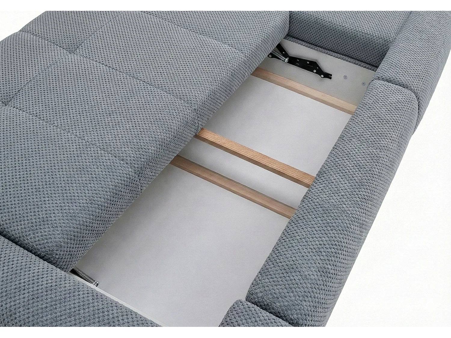 Stilvolles, ausziehbares Ecksofa BINGO U L 315x146 cm, in grauem Stoff POP 14