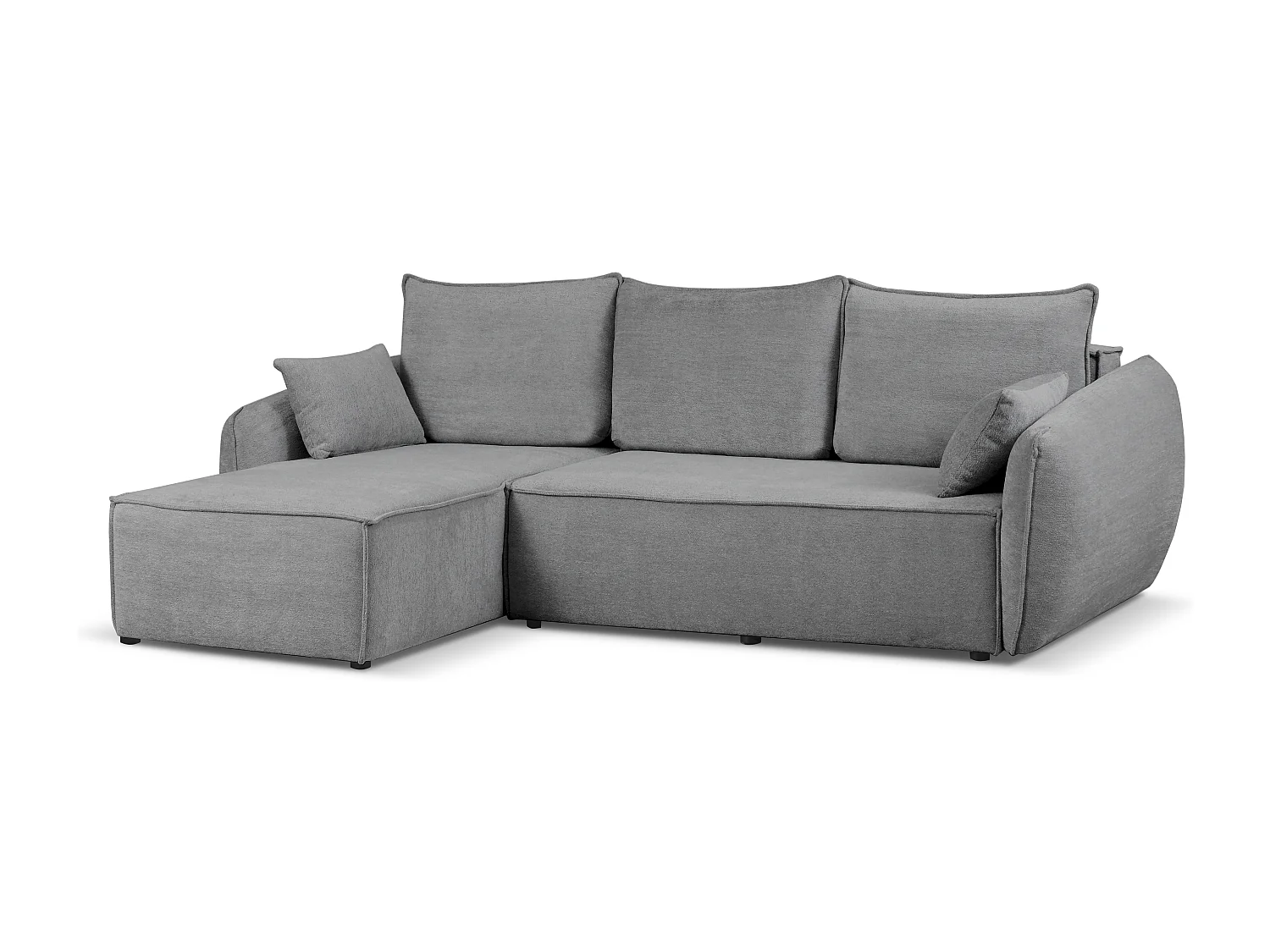 Modernes Ecksofa links SELLMA in grauem Stoff RAVEN 7