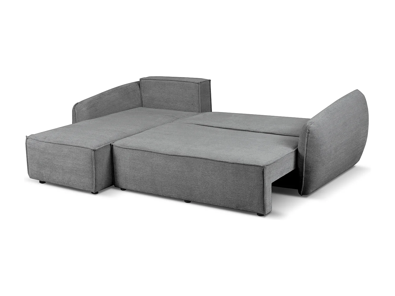 Modernes Ecksofa links SELLMA in grauem Stoff RAVEN 7