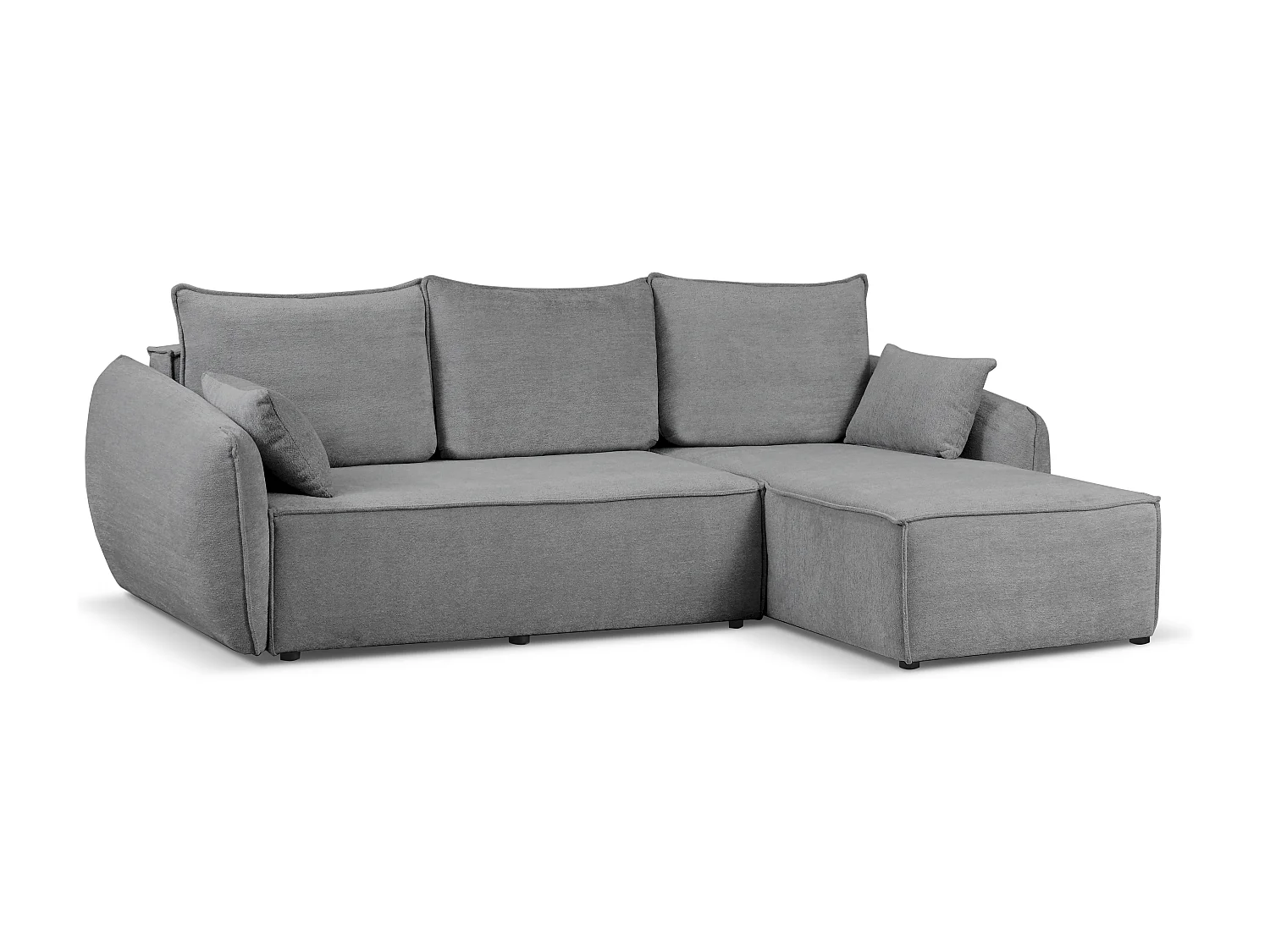 Modernes Ecksofa rechts SELLMA in grauem Stoff RAVEN 7