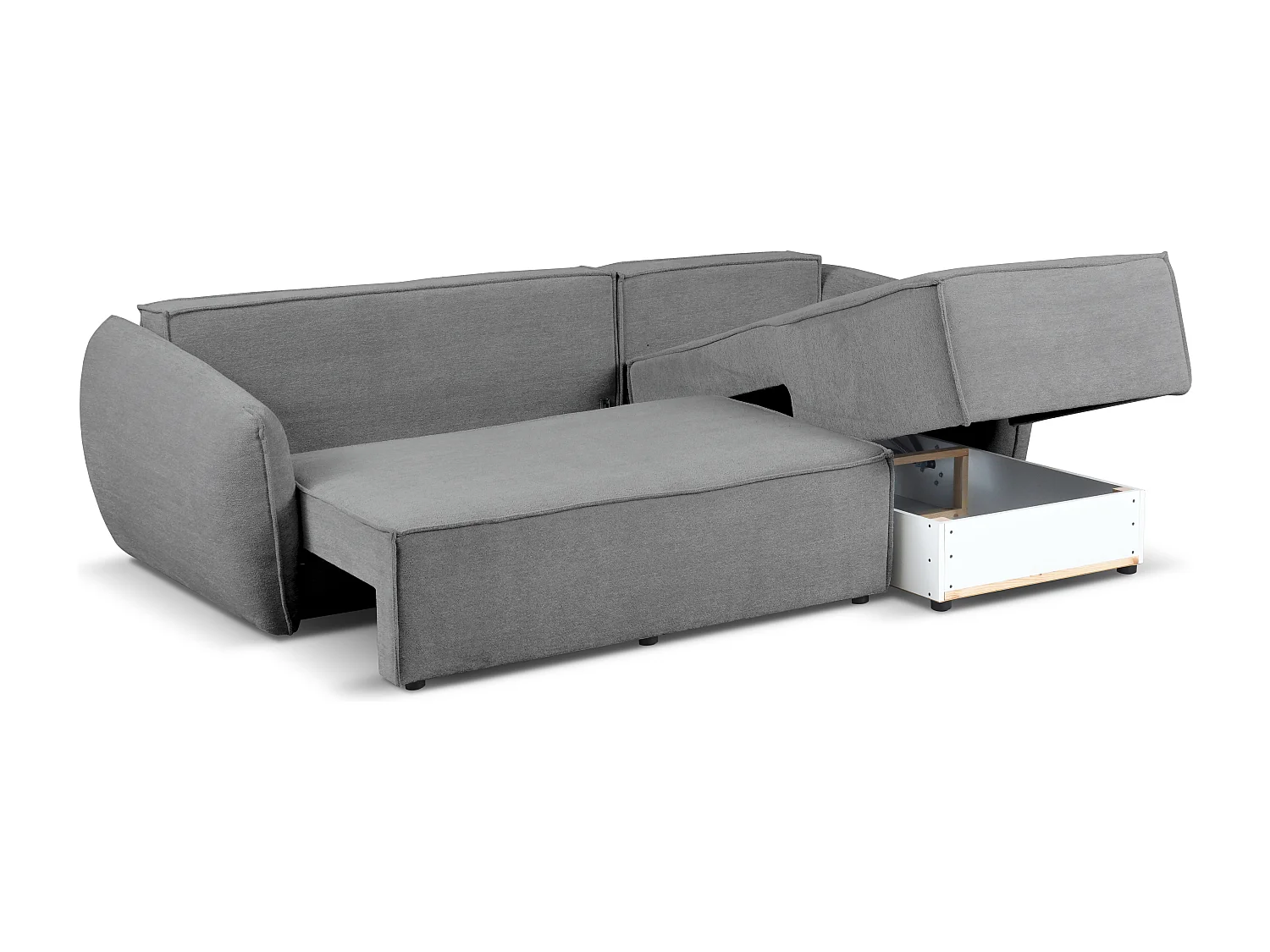 Modernes Ecksofa rechts SELLMA in grauem Stoff RAVEN 7