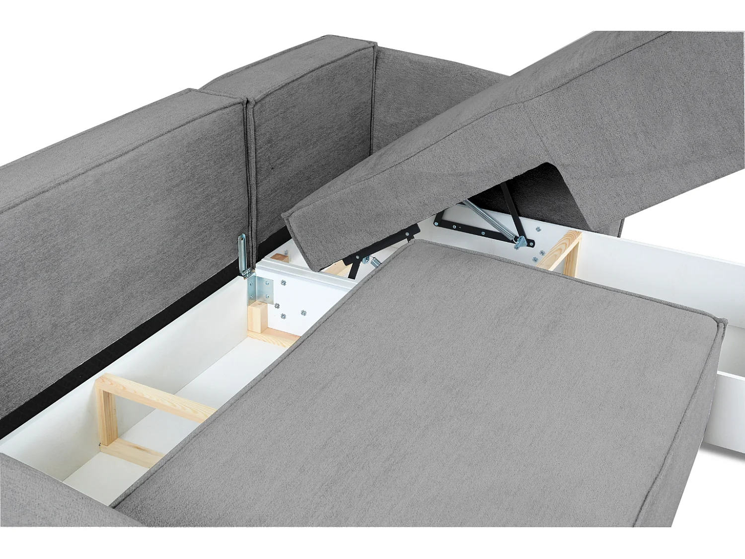 Modernes Ecksofa rechts SELLMA in grauem Stoff RAVEN 7