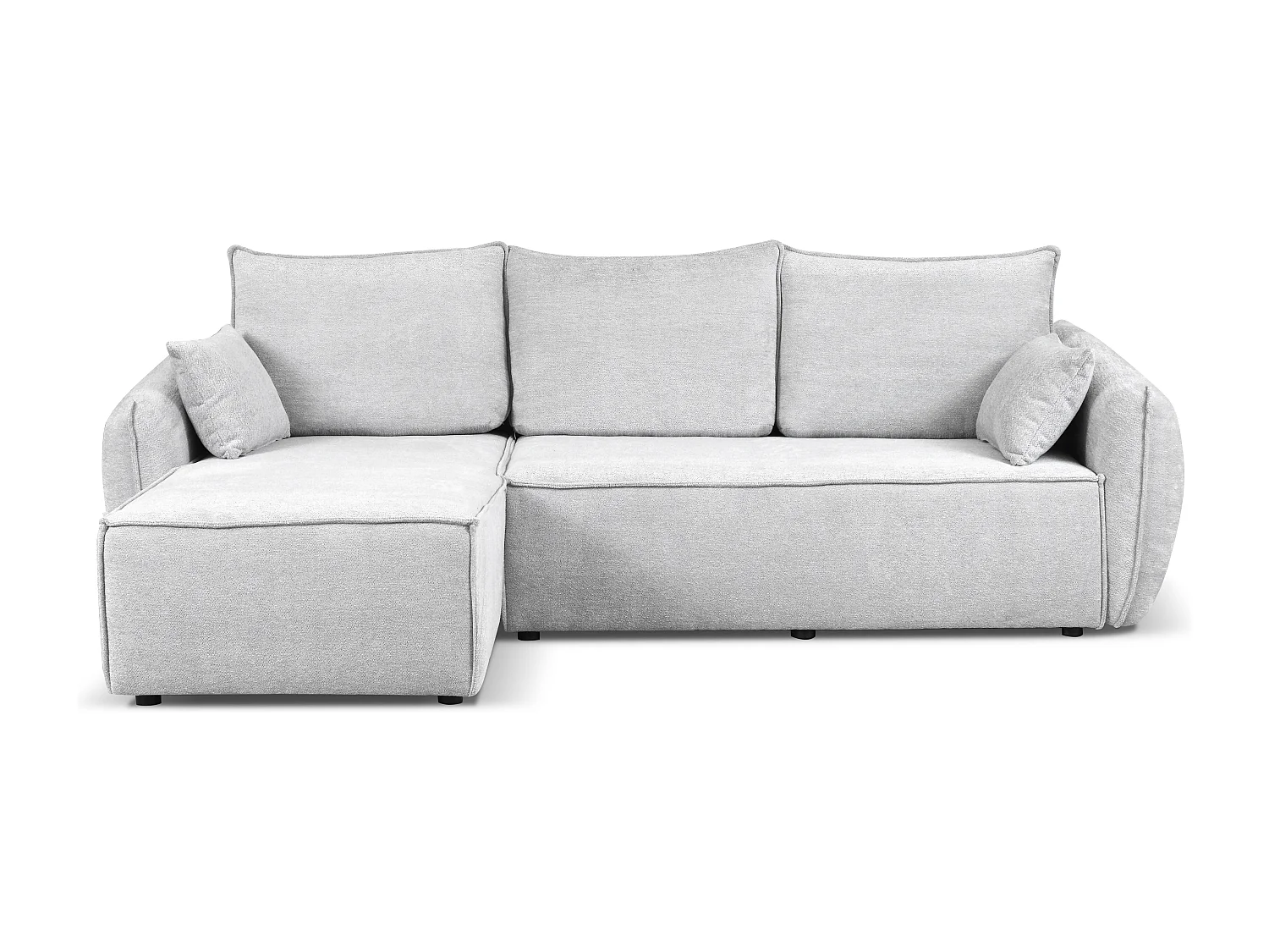 Modernes Ecksofa links SELLMA in hellgrauem Stoff RAVEN 6