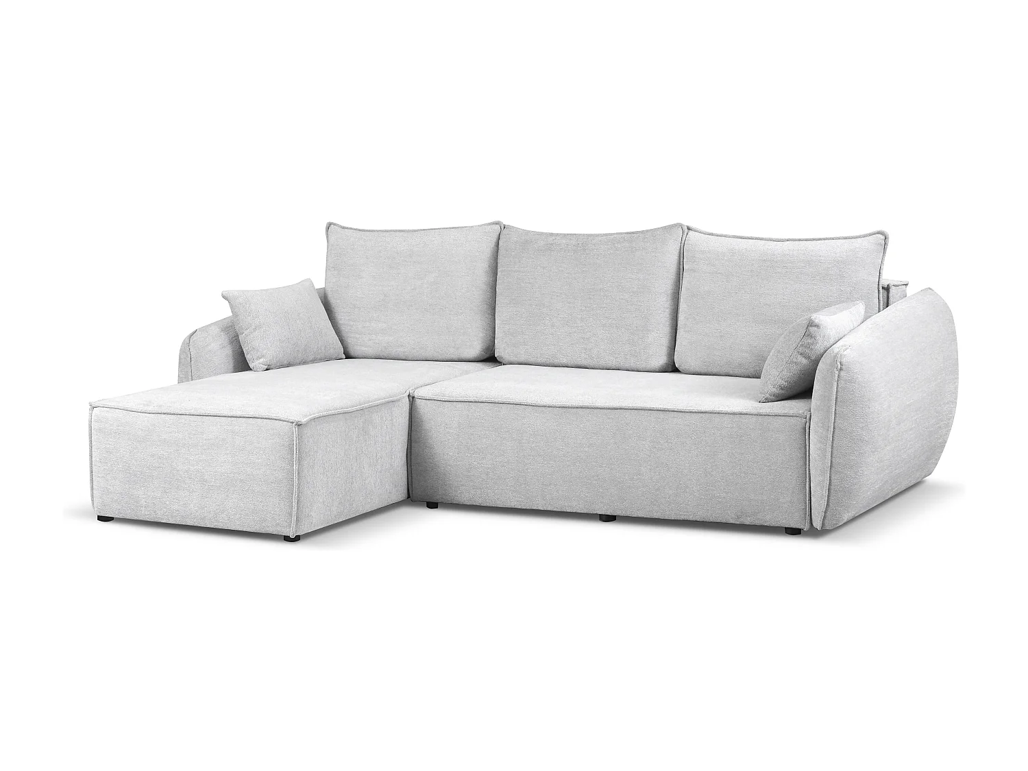 Modernes Ecksofa links SELLMA in hellgrauem Stoff RAVEN 6