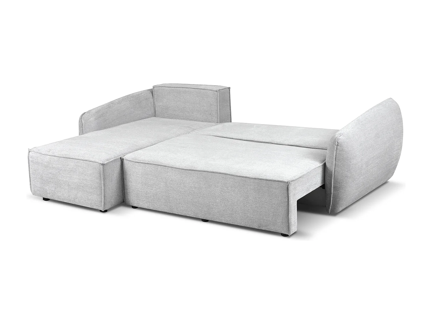 Modernes Ecksofa links SELLMA in hellgrauem Stoff RAVEN 6