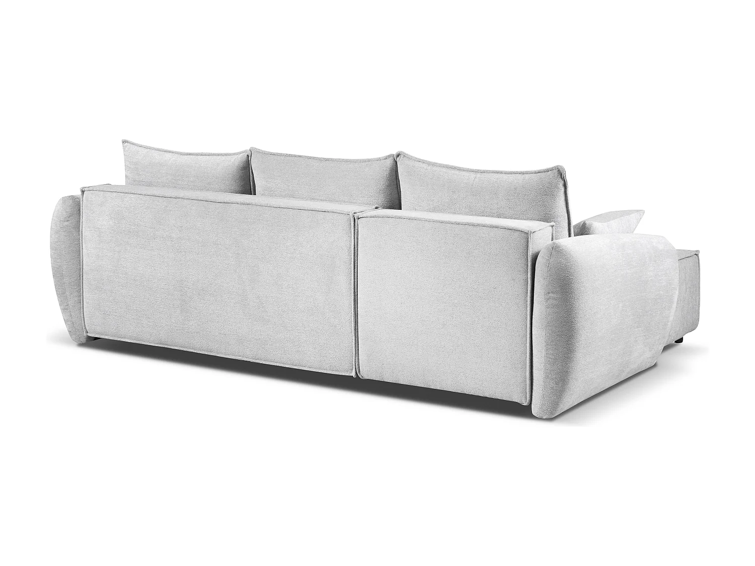 Modernes Ecksofa links SELLMA in hellgrauem Stoff RAVEN 6