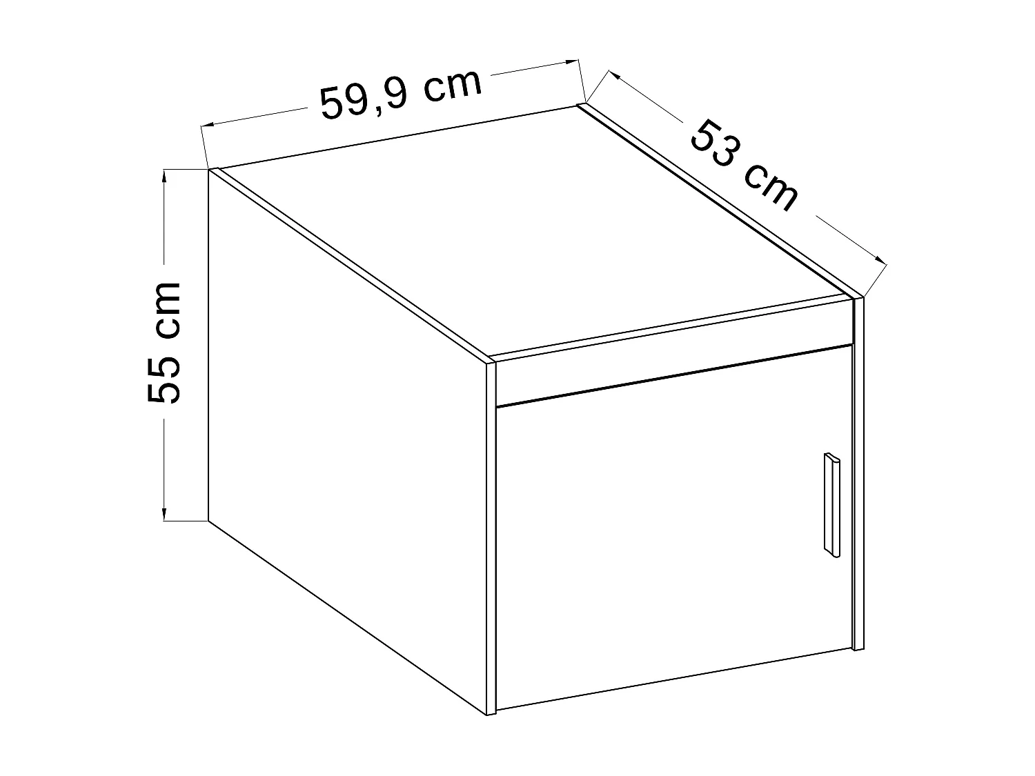 AX LIVING Schrankaufsatz Sonoma Eiche Storicos 1T 59,9x55x53 cm modern