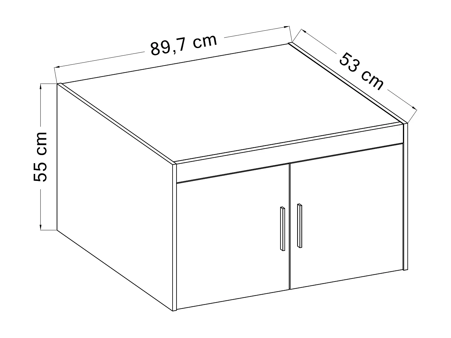 AX LIVING Schrankaufsatz Storicos 2T Eiche Lefkas 89,7x55x53 cm Modern