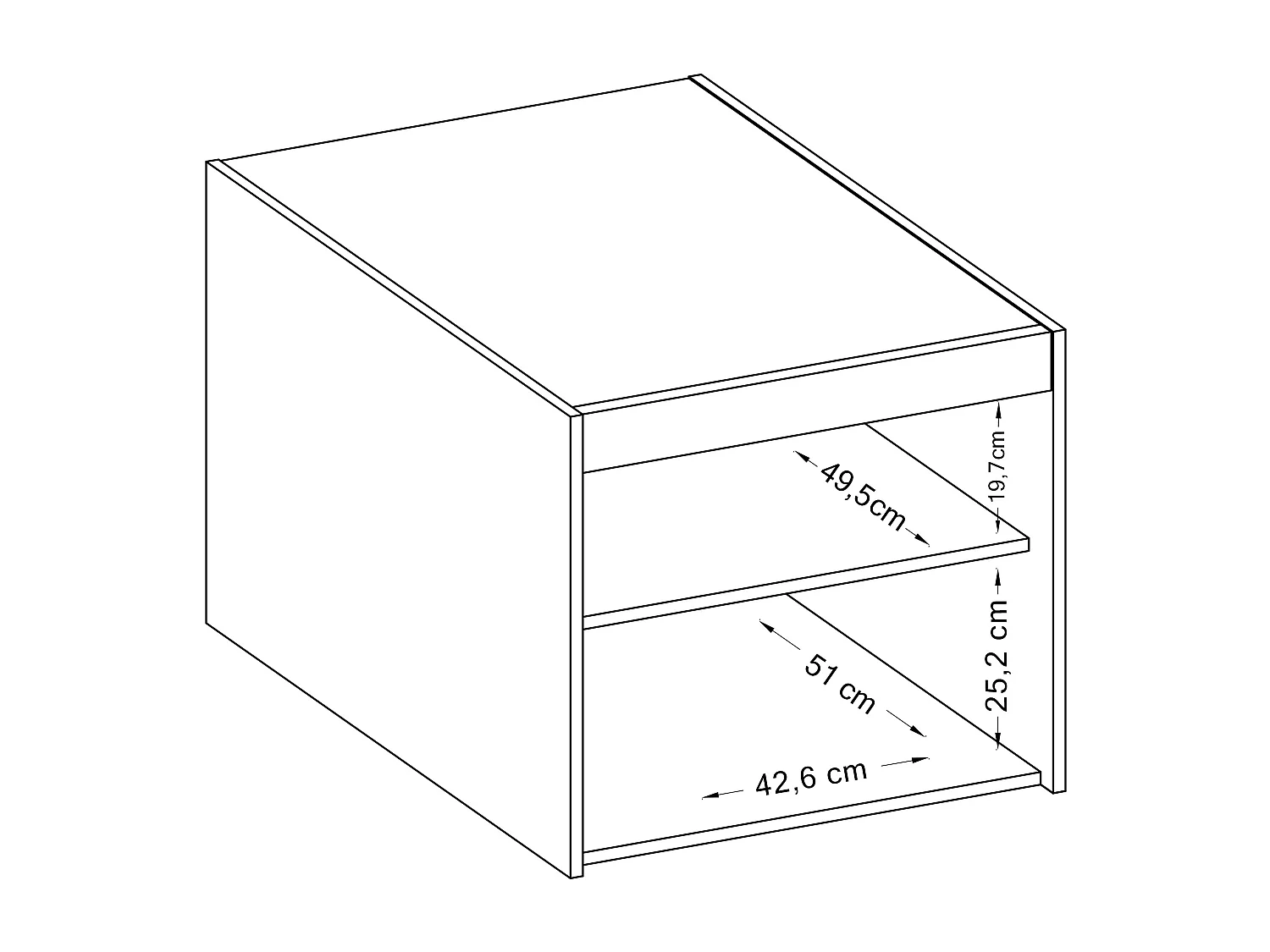 AX LIVING Schrankaufsatz Weiß Storicos 1T 59,9 x 55 x 53 cm Nachhaltig