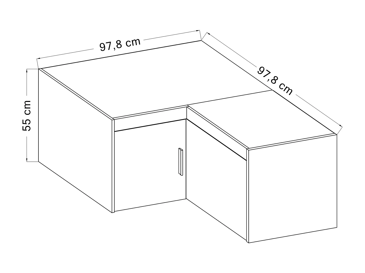 AX LIVING Eck Schrankaufsatz Storicos Eiche Lefkas 97,8 x55,0 x97,8cm